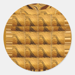 Goldene Giraffe Tiermotiv Kunst drucken Runder Aufkleber