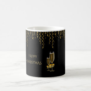 Goldene Girlanden und Champagner Weihnachten Kaffeetasse