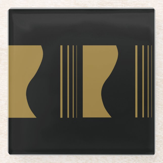 Goldene Gitarre Glasuntersetzer (Vorderseite)