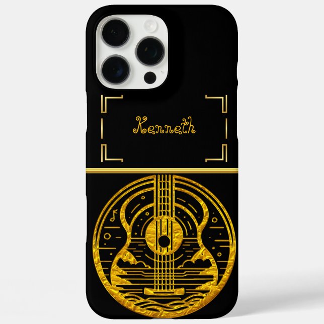 Goldene Gitarrenkunst Showcases Musikalische Elega Case-Mate iPhone Hülle (Rückseite)