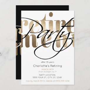 Goldene Glam-Rente-Party Einladungen