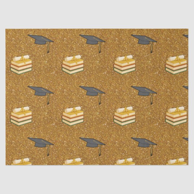 Goldene Glitter-Graduations-Tissuepapier Seidenpapier (Vorderseite)
