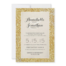Goldene Glitter-Hochzeitsankündigungs-Einladung