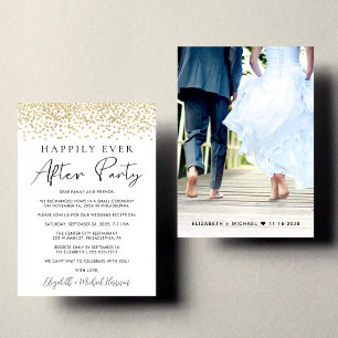 Goldene Glitter-Hochzeitsempfangs-Foto Ankündigung