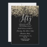 Goldene Glitzer Frauen Männer Schwarz 50. Geburtst Einladung<br><div class="desc">Gold Glitzer Womans Mens Black 50. Geburtstag Party Matching Sammlung in Niche und Nest-Geschäft. Design Courtesy of Studio Dänemark</div>