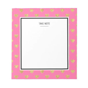 Goldene Glitzer Notizblock