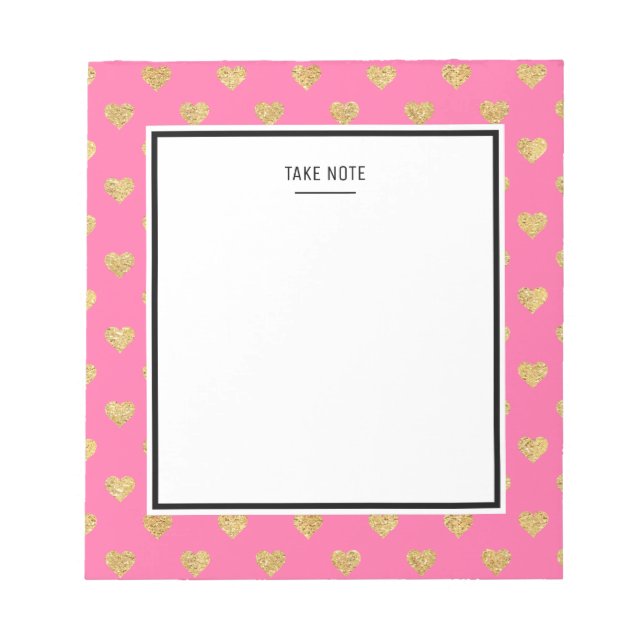 Goldene Glitzer Notizblock (Vorderseite)