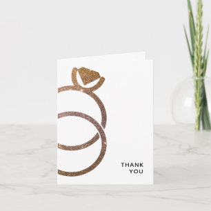 Goldene Glitzer Rings Moderne Hochzeit Einladung