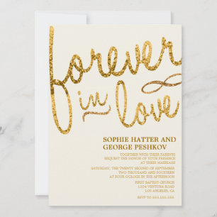 Goldene Glitzer - Romantische Hochzeitseinladungen Einladung