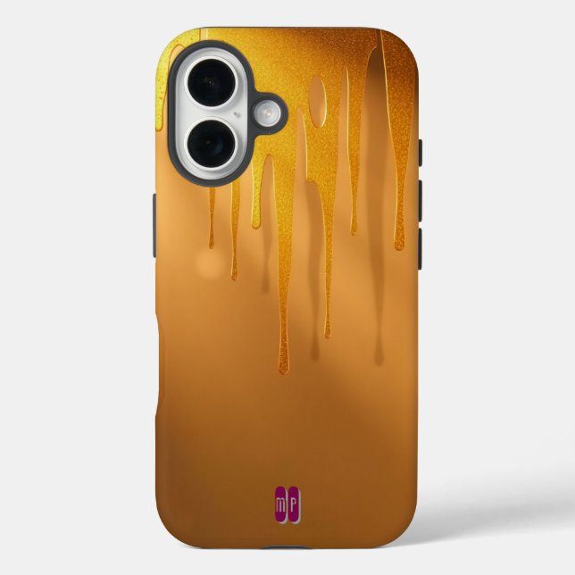 Goldene Glitzer-Tropfen mit warmem Glanz Case-Mate iPhone Hülle (Rückseite)