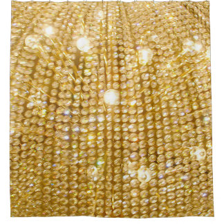 Goldene Glitzern und Lichter Duschvorhang