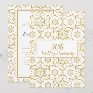 Goldene glitzernde geometrische Formen mit Herzen Einladung