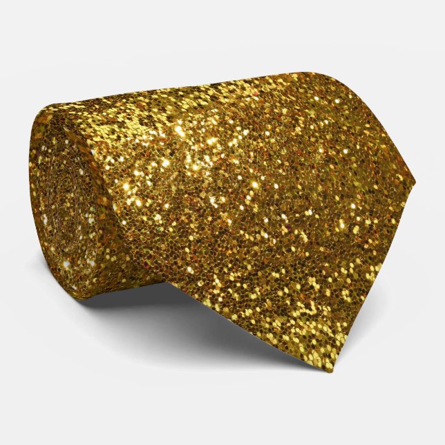 Goldene Glitzerschlips Krawatte (Gerollt)