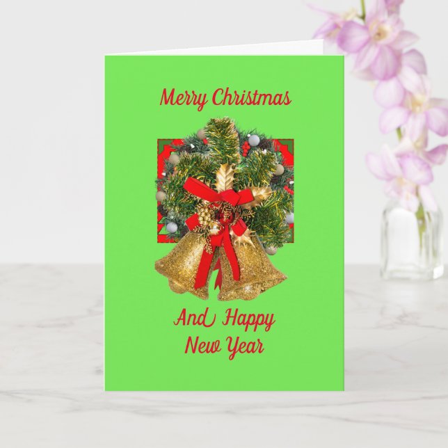 Goldene Glocken, 5 Zoll x 7 Zoll Faltschachtel Karte (Orchidee)