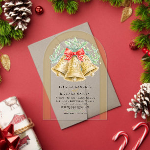 Goldene Glocken Bogen Wasserfarbe Arch Weihnachten Acryleinladungen