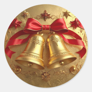 Goldene Glocken Feiertags-Aufkleber Runder Aufkleber