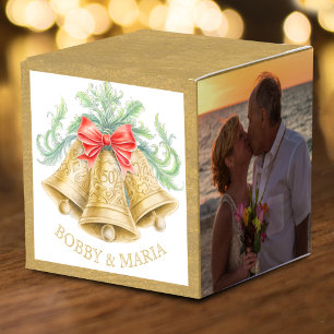 Goldene Glocken Roter Bogen 50. Hochzeitstag Geschenkschachtel