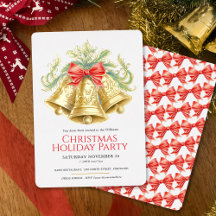 Goldene Glocken und rote Bugkunst aus dem Party