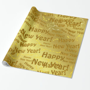 goldene glückliche neue Jahre Geschenkpapier