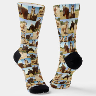 **"Goldene Gnade: Ein Palomino-FotoCollage"** Socken