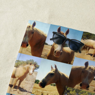 **"Goldene Gnade: Ein Palomino-FotoCollage"** Strandtuch