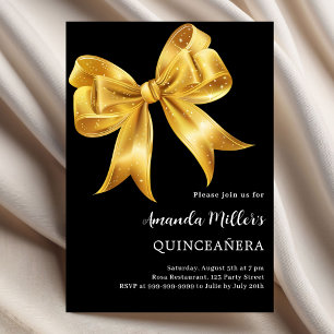 Goldene Goldbucht Quinceanera Einladung