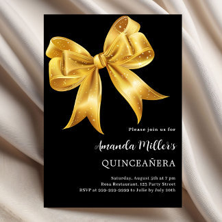 Goldene Goldbucht Quinceanera Einladung