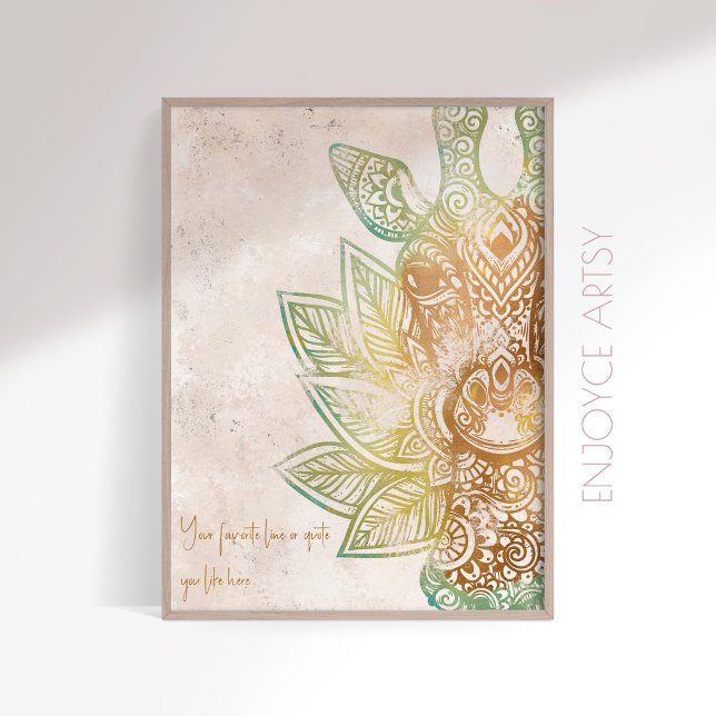 Goldene goldene Giraffe boho Wandkunst Poster (Von Creator hochgeladen)