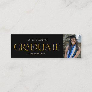 Goldene Graduiertennamenkarte Mini Visitenkarte