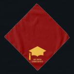 Goldene Graduierungsobergrenze für Burgund Halstuch<br><div class="desc">Goldene Graduierungskappe auf Bordeaux.</div>