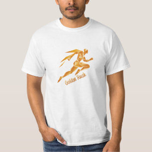 Goldene Grafik & Text T-Shirt