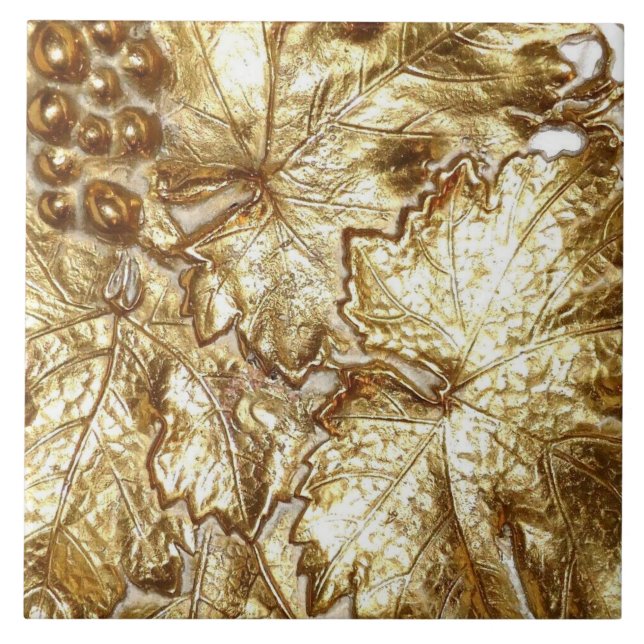 GOLDENE GRAPE-BLÄTTER FLIESE (Vorderseite)