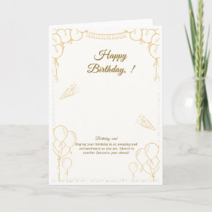 Goldene Gratiskarte zum Geburtstag Karte
