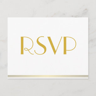 Goldene Great Gatsby Hochzeit RSVP Postkarten