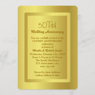 Goldene Grenze 50. Hochzeitstag Einladung
