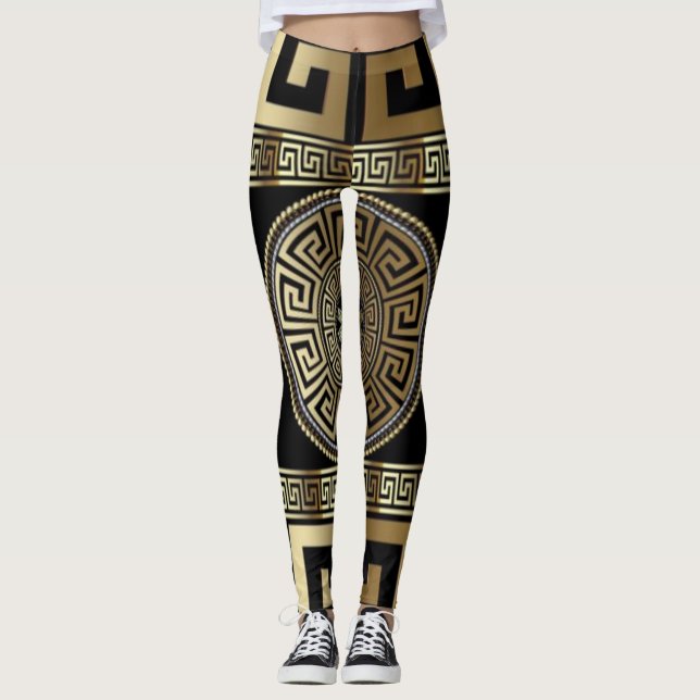 Goldene griechische Leggings (Vorderseite)