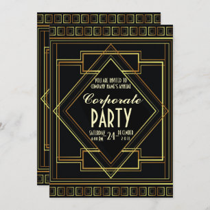 Goldene große Gatsby Corporate Holiday Party Einladung
