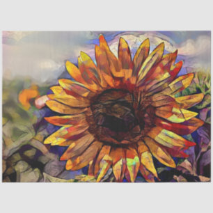 Goldene große Sonnenblume Elegante Kollektion Seidenpapier