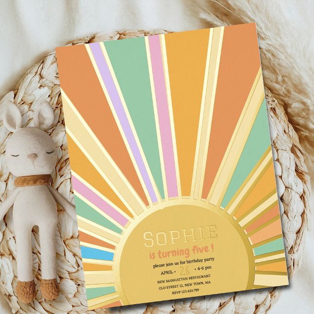 goldene Großsonne mit Rochen Einladung zum Geburts (Von Creator hochgeladen)