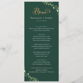 Goldene Grüne Abendmenü Menükarte