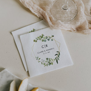 Goldene grüne Eukalyptus Wedding Napkins Serviette