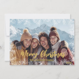 Goldene grüne Moderne Foto Weihnachten