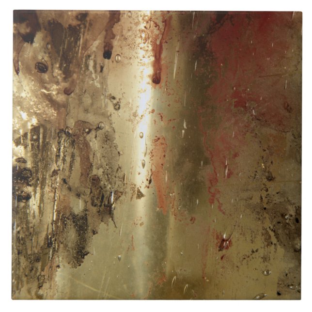 Goldene Grunge Keramik Fliese (Vorderseite)