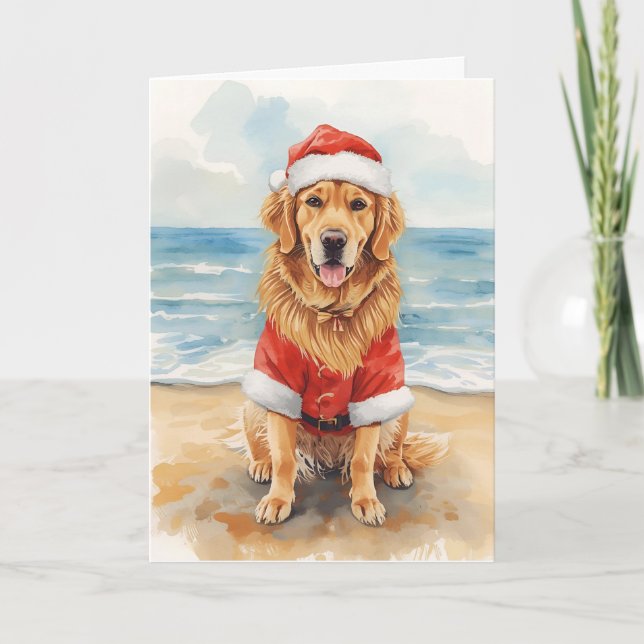 Goldene Grüße von Santa Paws - Weihnachten am Stra Karte (Vorderseite)