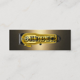 Goldene Haarschneidemaschine Friseur Mini Visitenk Telefonnummerkarte