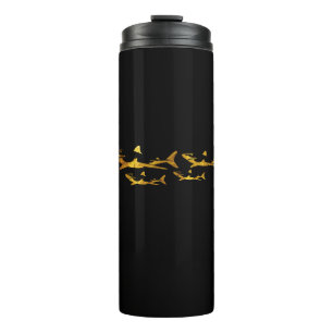 Goldene Haie Thermosbecher