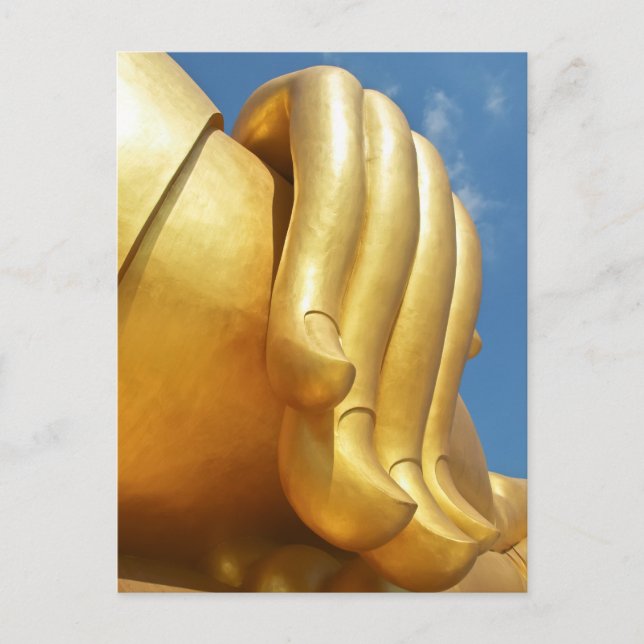 Goldene Hand Postkarte (Vorderseite)