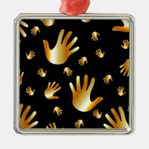 goldene Hände Ornament Aus Metall