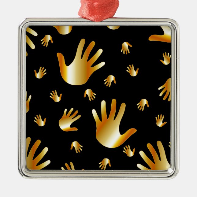 goldene Hände Ornament Aus Metall (Vorne)