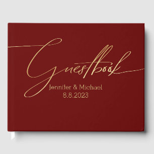 Goldene handgeschriebene Hochzeit Gästebuch